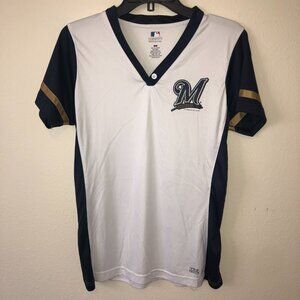 🌞 4/$20 DEAL Milwaukee Brewers T-Shirt Tee Women MLB Large Baseball Playoffs